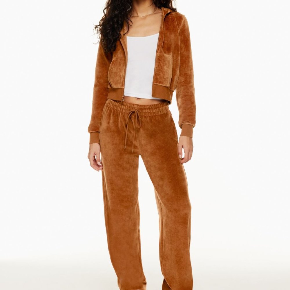 TNA Rust Brown Velour Drawstring Pants